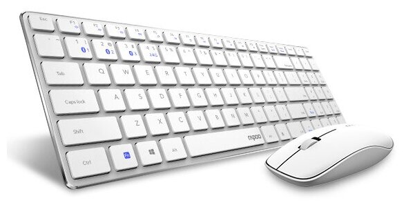Клавиатура мышь Rapoo 9300M клавбелый мышьбелый USB беспроводная BluetoothРадио Multimedia 18479
