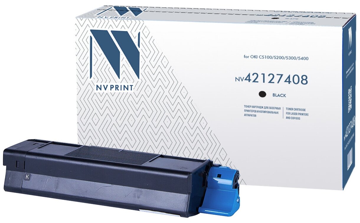 Лазерный картридж NV Print NV-42127408Bk для Oki C5100, 5200, 5300, 5400 (совместимый, чёрный, 5000 стр.)