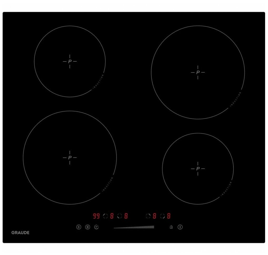 Индукционная варочная панель GRAUDE IK 60.0 AS, черный - фото №1