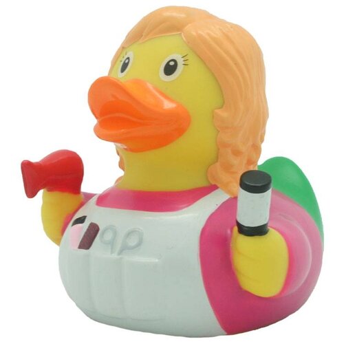 Игрушка для ванной FUNNY DUCKS Парикмахер уточка (2047), желтый/розовый игрушка для ванной funny ducks беременная уточка 1351 желтый
