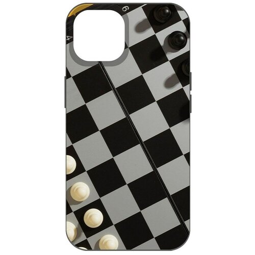 Чехол-накладка Krutoff Soft Case Шахматы для iPhone 14 черный чехол накладка krutoff soft case шахматы для iphone x черный
