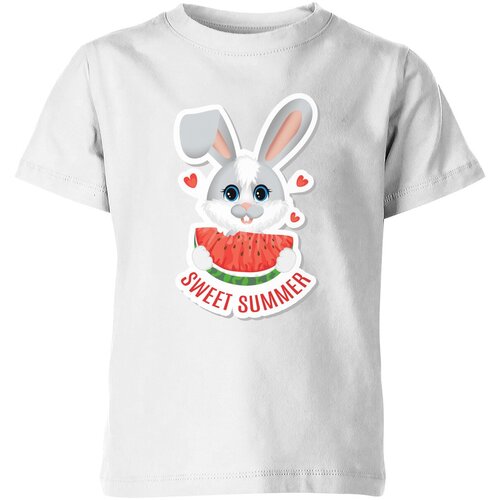 Футболка Us Basic, размер 10, белый детская футболка заяц с арбузом 128 красный