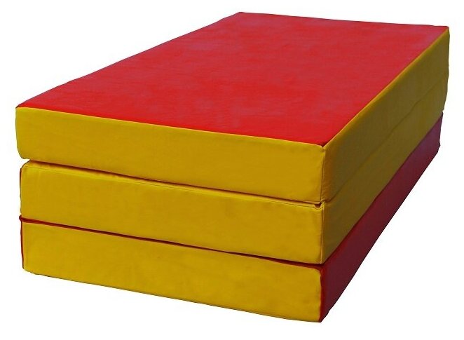 Мат гимнастический КМС № 4 (100 х 150 х 10) складной, red/yellow