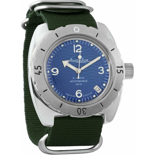 Наручные часы Восток Амфибия, зеленый наручные часы восток амфибия мужские амфибия 150346 черный