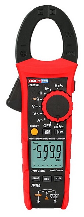 Токоизмерительные клещи UNI-T Токоизмерительные клещи UT219E , 1000В, 600А, 60МОм