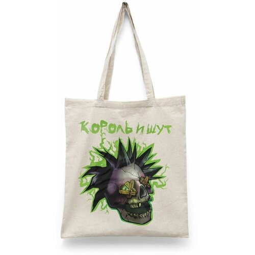 фото Сумка-шоппер унисекс каждому своё "король и шут/горшок/киш" черная