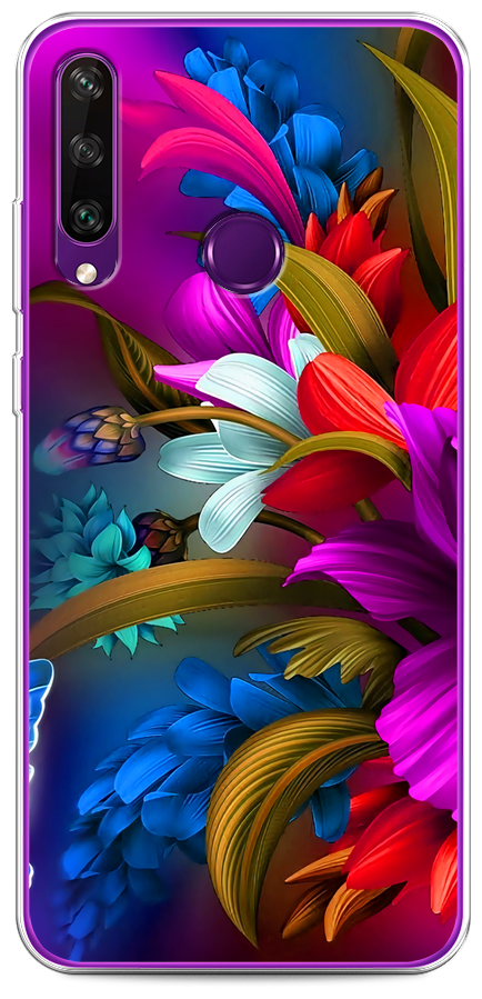 Силиконовый чехол на Huawei Y6p / Хуавей Y6p "Фантастические цветы"