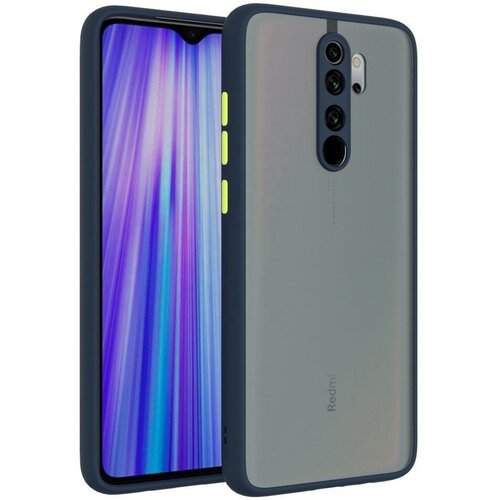 Накладка пластиковая матовая для Xiaomi Redmi 9 с силиконовой окантовкой синяя накладка пластиковая матовая для xiaomi redmi 9 с силиконовой окантовкой сиреневая