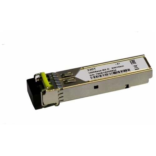 SFP трансивер D-Link 330T/10KM/A1A модуль d link dem 330t 3km wdm sfp трансивер с 1 портом 1000base bx d tx 1550 нм rx 1310 нм для одномодового оптического кабеля до 3 10 км