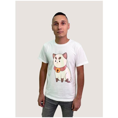 фото Футболка мужская белая из хлопка с dtf принтом мультфильм bee and puppycat - 623 будь на стиле