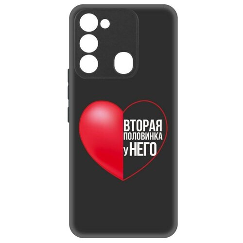 Чехол-накладка Krutoff Soft Case Половинка у него для TECNO Spark 8C черный чехол накладка krutoff soft case половинка у него для tecno camon 19 pro черный