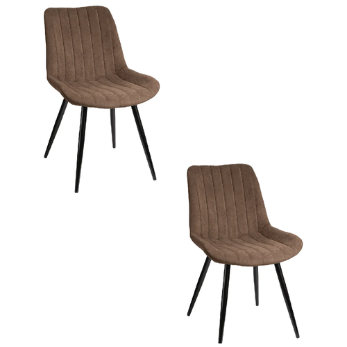 Комплект стульев Инта-М, велюр, коричневый, 2 штуки