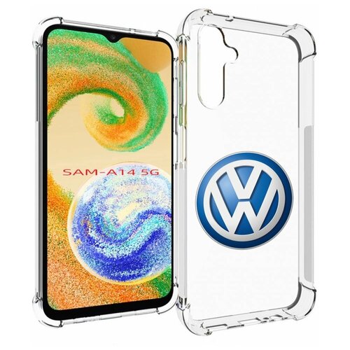 Чехол MyPads volkswagen мужской для Samsung Galaxy A14 4G/ 5G задняя-панель-накладка-бампер