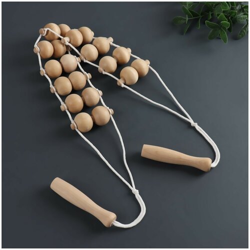 Массажёр-лента деревянный, шариковый, 2,5 х 6,8 х 122,5 см, 10 звеньев