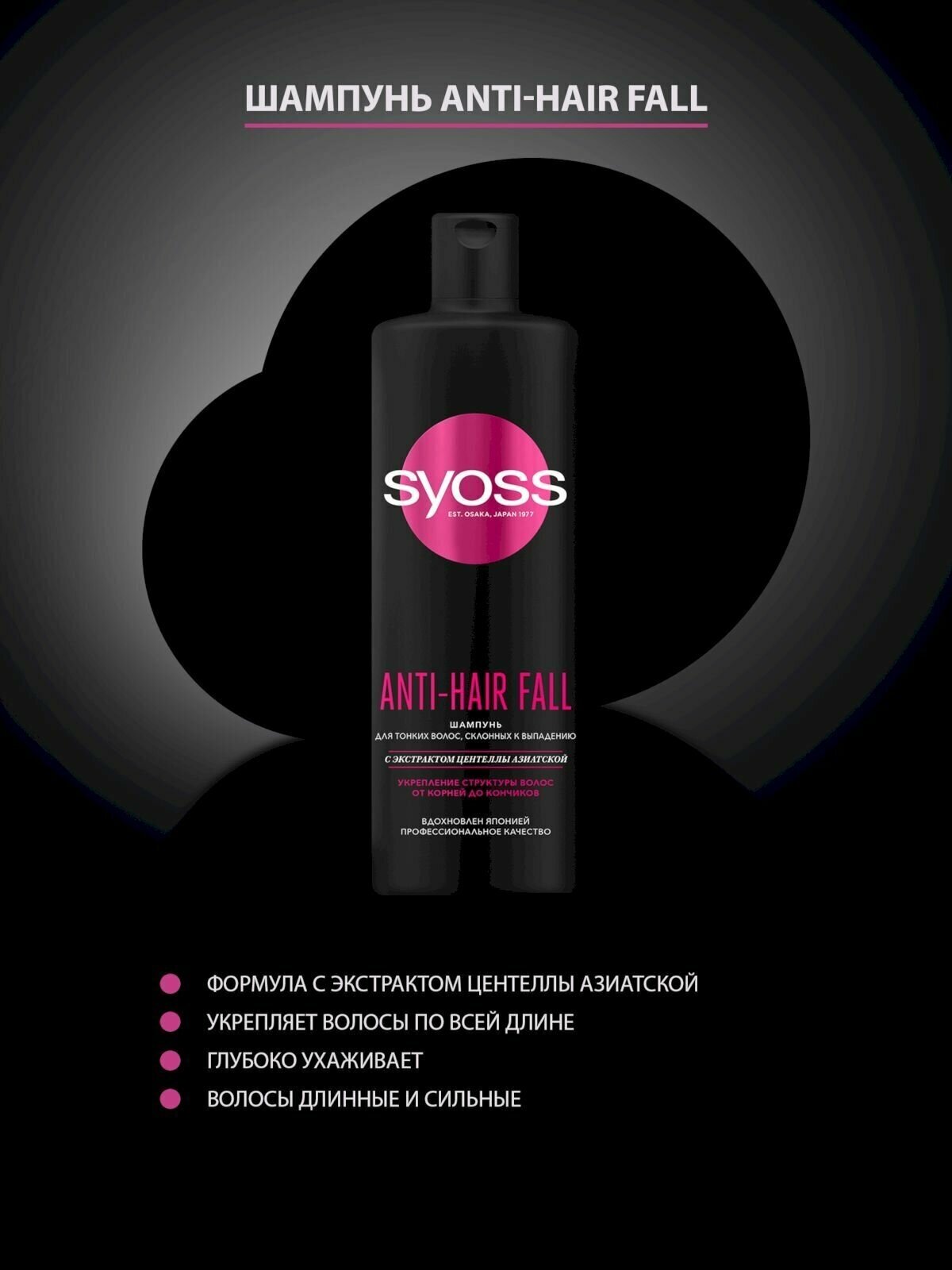 Шампунь для волос Syoss Anti-Hair Fall с экстрактом центеллы азиатской 450мл Хенкель - фото №7