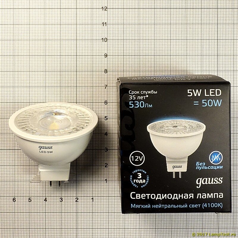 Лампа Gauss MR16 12V 5W 530lm 4100K GU5.3 LED - фотография № 16