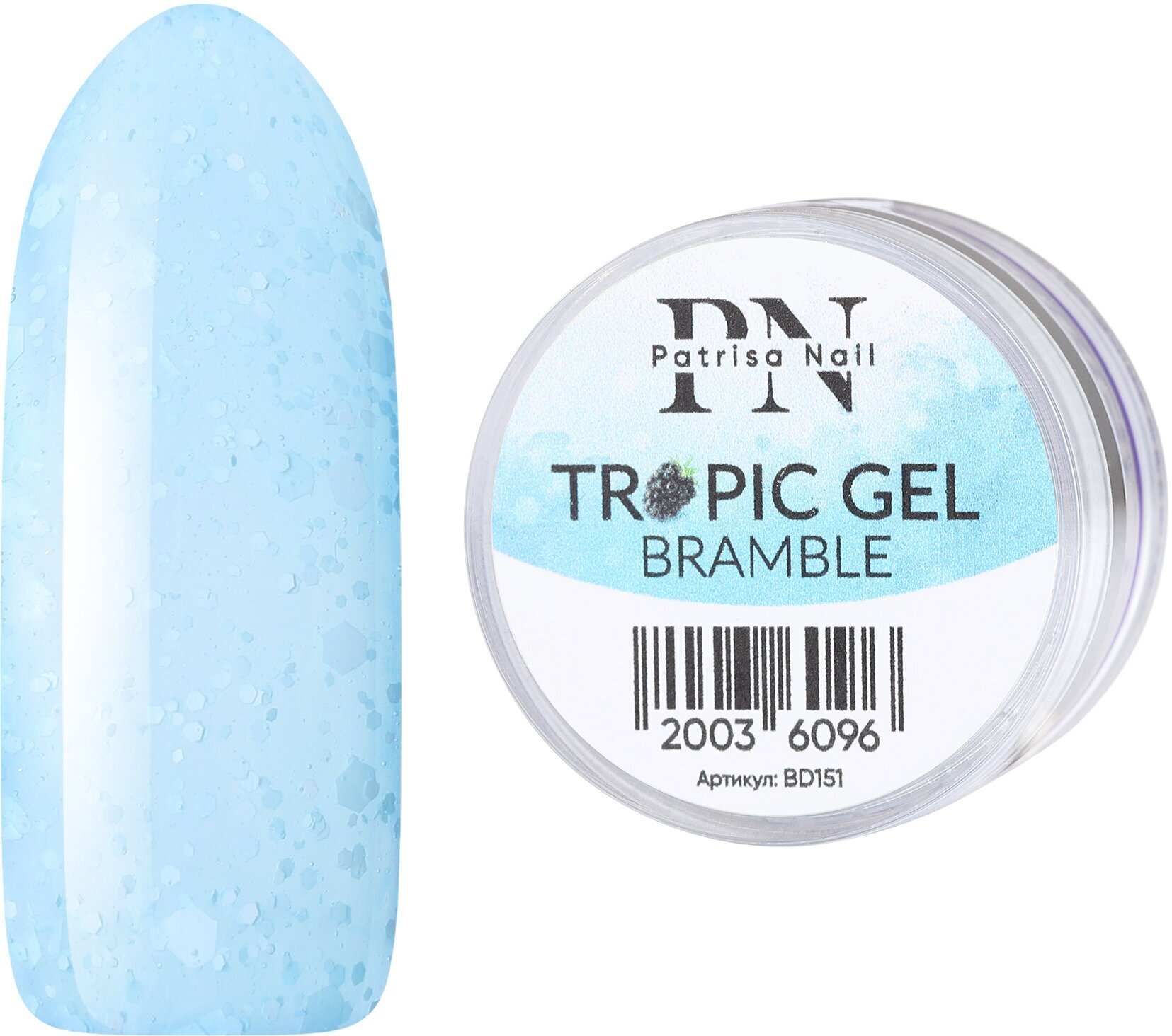 BD151 TROPIC GEL Bramble гель для дизайна c белыми шестигранниками 5 гр