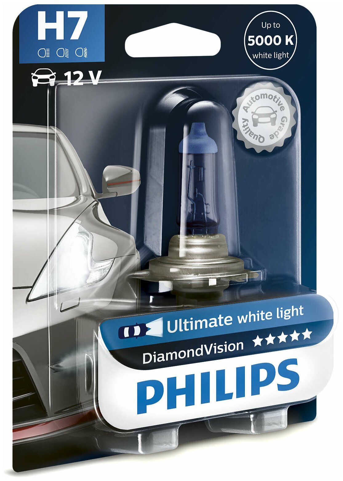 Лампы H7 (55w) Px26d Diamond Vision 5000k 12v 12972dv B1 53293730 Philips арт. 12972DVB1