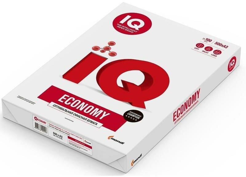 Бумага для офисной техники IQ Economy (А3, марка C, 80 г/кв. м, 500 листов) 1 шт.