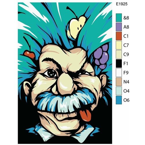 Детская картина по номерам E1925 Яркий мир Арт. Альберт Эйнштейн 20x30 модульная картина яркий коралловый мир 60x120