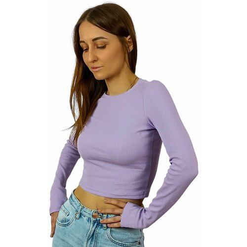 фото Лонгслив nesen design укороченный с вырезом для пальца, черный