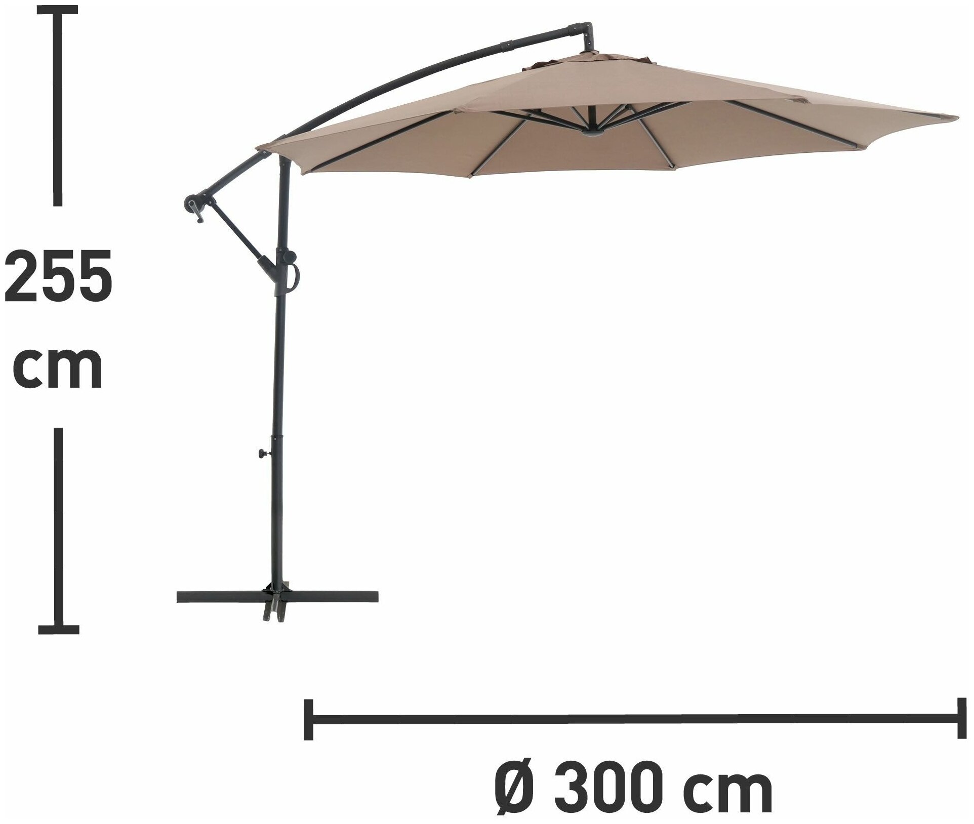 Зонт садовый Alvarado мокко 300 х 250 см - фотография № 3