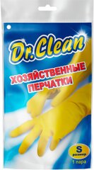 Перчатки хозяйственные латексные Dr. Clean резиновые для уборки, размер S