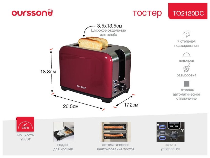 Тостер Oursson - фото №9