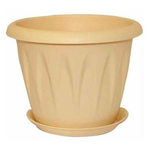 Кашпо, 0,6 л, с поддоном, диаметр 12 см.