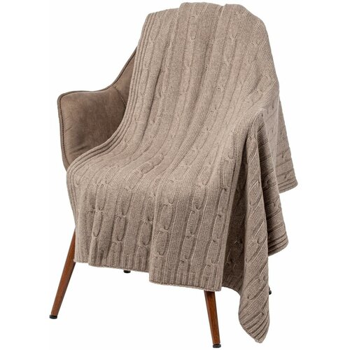 Плед Auray, бежевый, 130х170 см; коробка 44,5х33,4х6 см, кашемир, 10%; меринос, 40%; вискоза, 30%; акрил, 20%