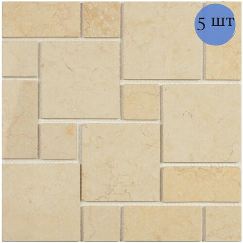 декор golden tile крема марфил санрайз 2 Мозаика каменная NS mosaic K 709 300х300 чип 48x98 уп 5 шт