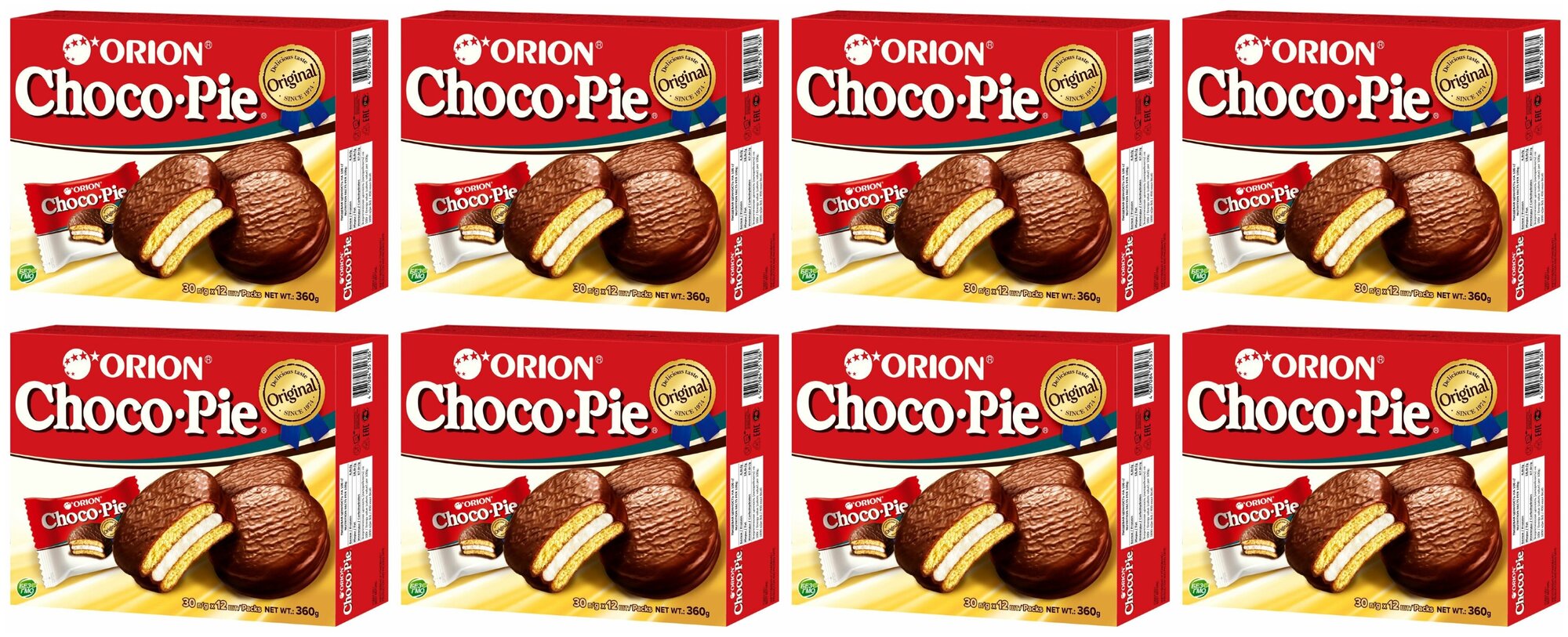 Печенье ORION Choco Pie (12 х 30г) х 8 - фотография № 1