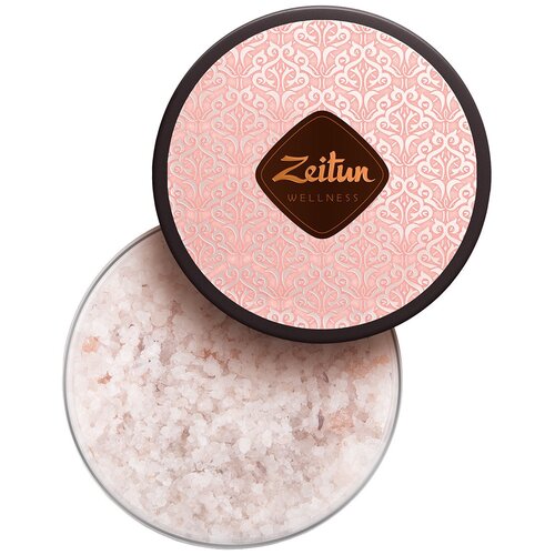 фото Zeitun соль для ванн ритуал нежности с дамасской розой и маслом персика ароматическая, 250 мл