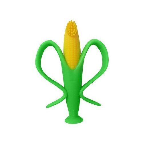 Детская зубная щетка массажер-прорезыватель, силиконовая, Uviton «Кукуруза» зубная щетка uviton кукуруз зеленый желтый