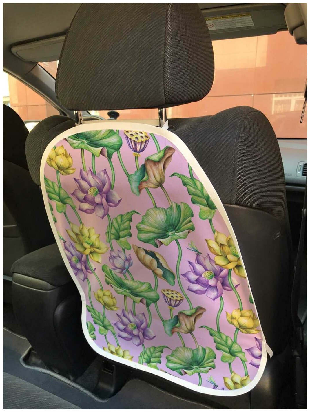 Защитная накидка JoyArty "Кувшинки и лотосы" на спинку автомобильного сидения