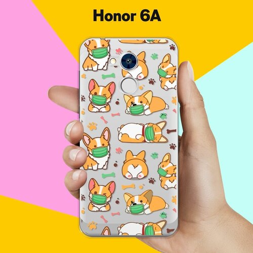 Силиконовый чехол на Honor 6A Корги в масках / для Хонор 6А силиконовый чехол корги в масках на honor 9c