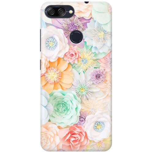 фото Cиликоновый чехол на asus zenfone max plus (m1) zb570tl / асус зенфон макс м1 плюс с принтом "цветочное многообразие" gosso