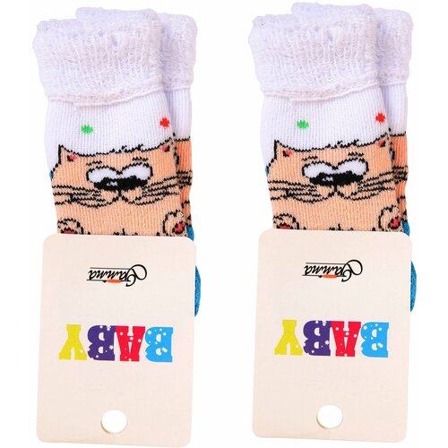 Набор плюшевых носков для самых маленьких 2 пары без вывязанной пятки размер 9-10 голубые С7259-10 415₽