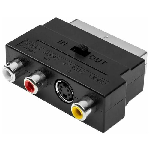 Переходник SCART - 3 x RCA - скарт 3 тюльпана с переключателем (вход-выход) переходник scart 3 x rca скарт 3 тюльпана с переключателем вход выход