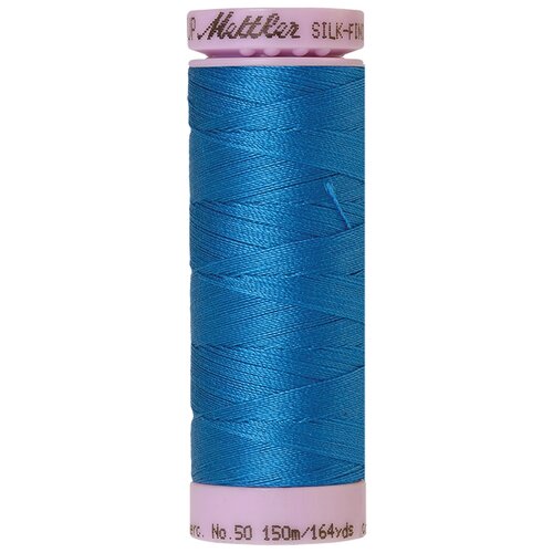 Нить для машинного квилтинга SILK-FINISH COTTON 50, 150 м 100% хлопок 0339 Mediterranian Blue ( 9105-0339 )