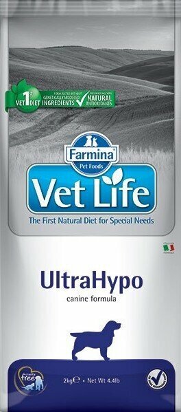 Сухой лечебный корм для собак Farmina Vet Life Dog UltraHypo, при аллергических реакциях и атопии 2 кг