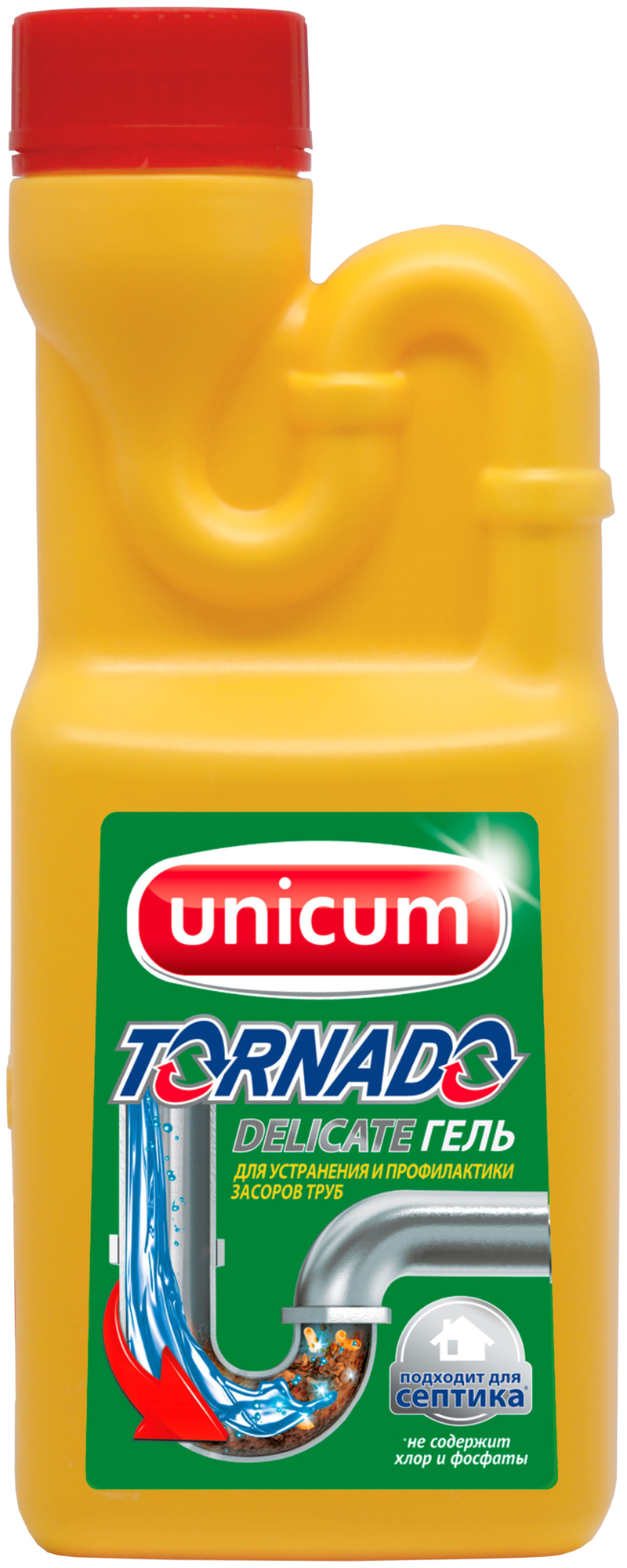 Unicum гель для удаления засоров Tornado Delicate