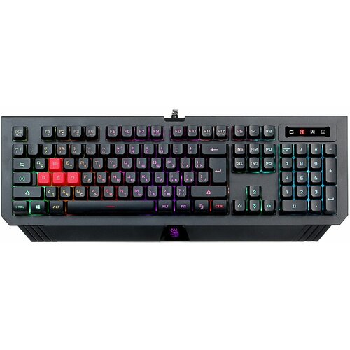 Клавиатура A4Tech Bloody B120N черный USB Multimedia for gamer LED (подставка для запястий) (B120N) игровой блок оклик 705gk черный usb multimedia for gamer led подставка для запястий 1620882