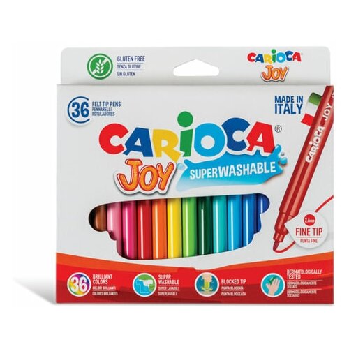 Фломастеры CARIOCAJoy, 36 цветов, суперсмываемые, 40616 комплект 2 шт фломастеры cariocajoy 36 цветов суперсмываемые 40616