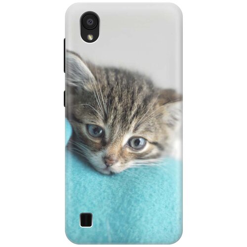 фото Cиликоновый чехол на zte blade a5 (2019) / зте блейд а5 2019 с принтом "котенок на пледе" gosso