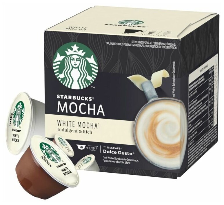 Кофе натуральный жареный молотый Nescafe Dolce Gusto Starbucks White Mocha 12caps,123g - фотография № 2