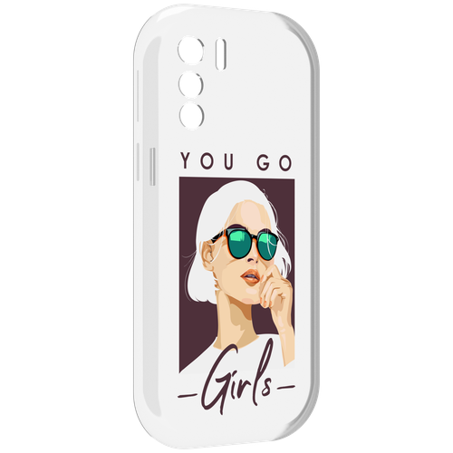 Чехол MyPads Девушка-в-очках-с-белыми-волосами женский для UleFone Note 13P задняя-панель-накладка-бампер