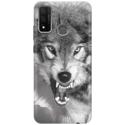 фото Cиликоновый чехол на huawei p smart 2020 / хуавей п смарт 2020 с принтом "волчий оскал" gosso