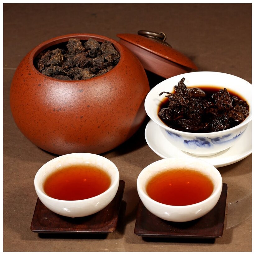 Чай Пуэр Точа прессованный - точа в бамбуковом листе "Ча Тоу Юньнань"(Старые чайные головы) 100 грамм. - фотография № 5