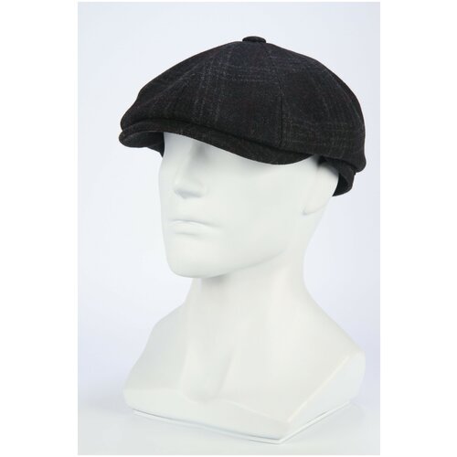 Кепка восьмиклинка LANDMARK зимняя, шерсть, подкладка, размер 57, черный